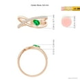 thumbnail image 4 of ANGARA Natural Criss Cross Pear Shaped Emerald Ring with Diamond Accents in 14K Rose Gold for Women (Size-5x3mm) | May Birthstone, Birthday, Anniversary, Jewelry Gift for Women | Natural Emerald Ring, 4 of 9