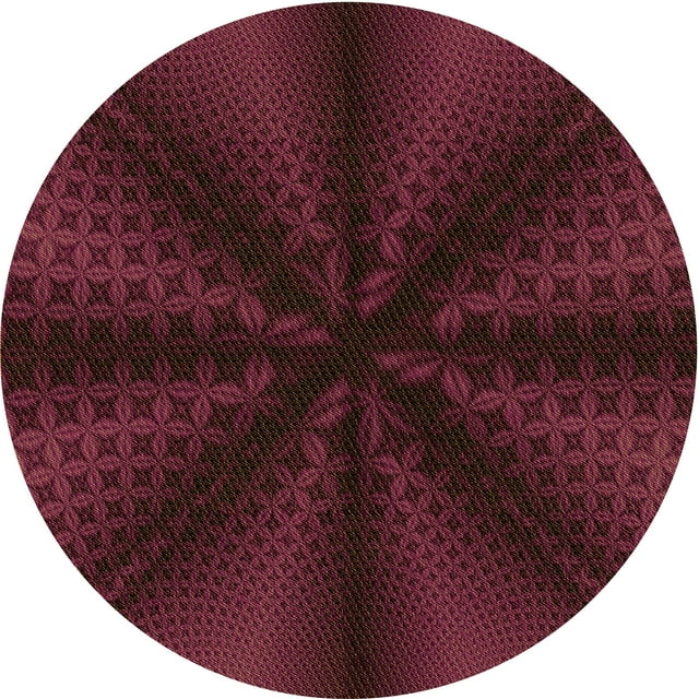 Ahgly Company Tapis Rond Lavable en Machine Intérieur Transitionnel Marron Rouge, 4 Pieds Rond