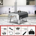 thumbnail image 6 of NAIZEA Pizza Oven, 16" Multi-Fuel Pizza Maker Portable Wood Fired and Gas Pizza Oven Stainless Steel Pizza Grill with Gas Burner, Wood Tray Pizza Stone, Pizza Peel, Carry Bag, Outdoor Indoor Use, 6 of 7