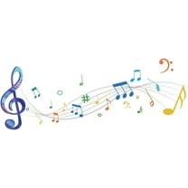 Wall Stickers Music Wall Decor Watercolor Self Adhesive Musical Notes Vinyl Wallpaper Art Murals Decals Home Decor for Living Room Bedroom Music Lovers Decoration Gifts colorful