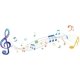 thumbnail image 1 of Pegatinas de pared con notas musicales, acuarela, autoadhesivas, vinilo, murales, decoración del hogar, 1 of 7