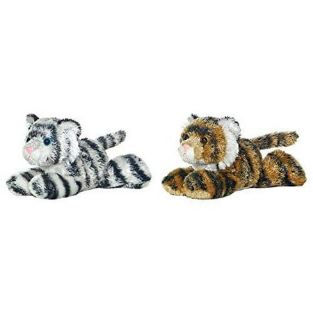 Aurora Bundle of 2 Plush Animals - 8" Tanya Tiger and Shazam White Tiger