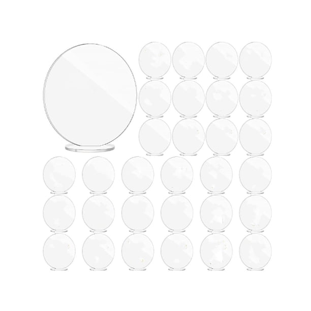 30 Uds redondo transparente en blanco acrílico mesa de boda signo Diy fiesta cumpleaños fiesta lugar tarjeta 1mm Th