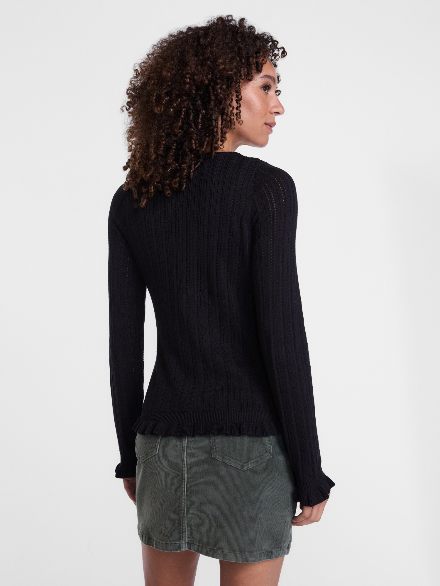 Scenario Women's Eyelet Tie-Front Cardigan Lightweight photo 4