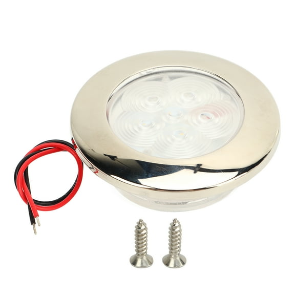 LED Puck Light DC12V RV Boat Ceiling Recessed Mount Interior Lighting 1W Sunlight White 5500‑6300K