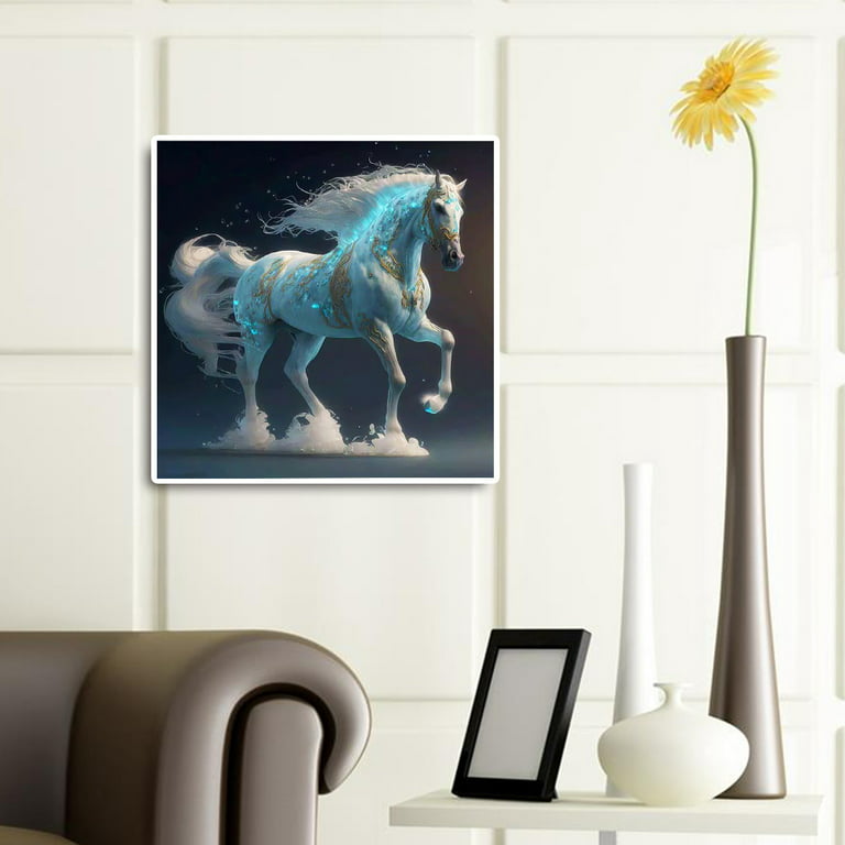  Beaudio Animal Series Diamond Art Painting Kits for Adults- War  Horse Paint - DIY Round Full Drill 5D Diamond Art for Home Wall  Decor(11.8x15.7inch)