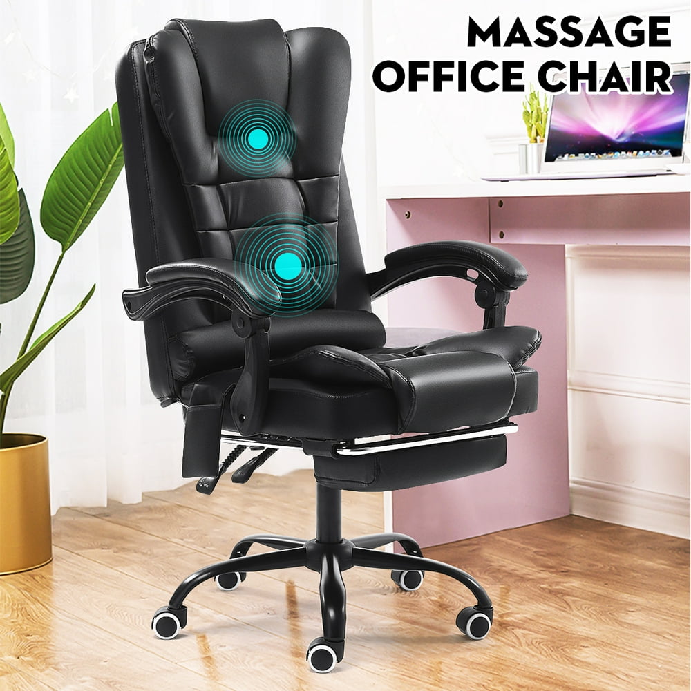 Pu Leather High Back Massage Executive Office Chair Computer Chair Home Gaming Racing Chair