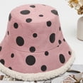 thumbnail image 5 of CoCopeaunts Womens Bucket Hat Reversible Winter Hat Wear Wave Point Thick Lambs Wool Large Brim Fisherman Hat Double Sided Wear, 5 of 8