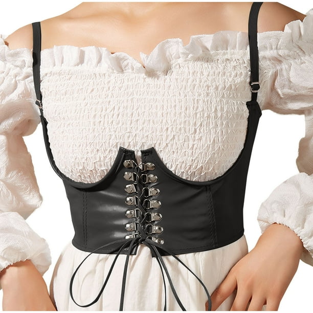 Faja moldeadora de cintura para mujer, elegante, ajustable, con tirantes ajustados, estilo faja de piel sintética.