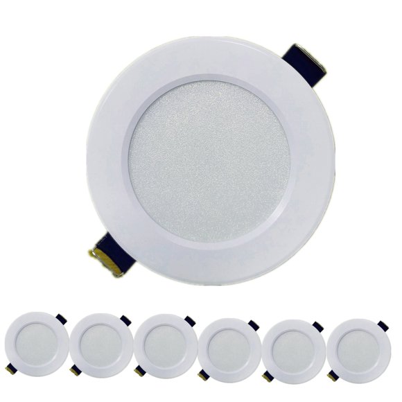 Plafonnier Encastré à DEL pour Bateau de VR, C.c. 12 V 3 W, Panneau à DEL Mince, Lumières à Basse Tension vers le Bas, Blanc Froid 6500 K, Lot de 6