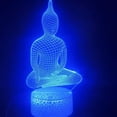 thumbnail image 3 of YSTIAN 3D Buddhist Night Light Lamp Illusion Night Light 16 Color Changing Table Desk Decoration Lamps Gift Acrylic Flat ABS Base USB Cable Toy, 3 of 7