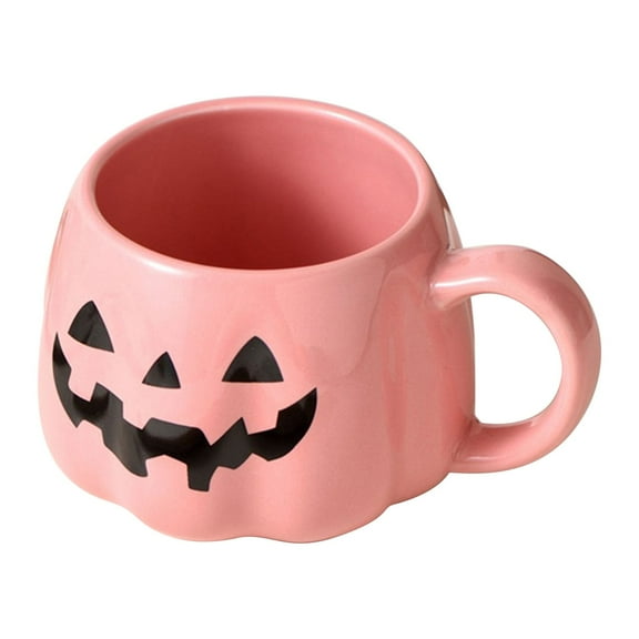 Btomtd 11oz Pumpkin Shape Ceramic Mug, Suitable as Water Cups and Coffee Cups, Pumpkin Cups for Tea and Milk, Office Drinkware for Festive Coffee Mugs, Pink