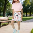 thumbnail image 2 of CPNG Girl's Athletic Skorts Sporty Skirts with Shorts Little Girl Casual Heart Print High Waisted Stretchy Skort, 2 of 7