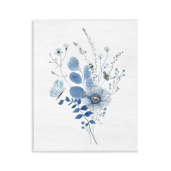 Stupell Industries Subtle Blue Wildflowers Botanical & Floral Painting Unframed Art Print Wall Art, 11 x 14