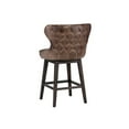 thumbnail image 5 of Home Square Ariana 26.25" Faux Leather Swivel Counter Stool in Brown - Set of 3, 5 of 8