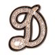 thumbnail image 1 of Pines de broche de letra de rhinestone Uxcell, broches de letra inicial D, pin de solapa de cristal metálico del alfabeto A-Z, tono dorado, 1 of 7