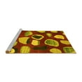 thumbnail image 2 of Ahgly Company Machine Washable Indoor Round Abstract Yellow Modern Area Rugs, 6' Round, 2 of 4