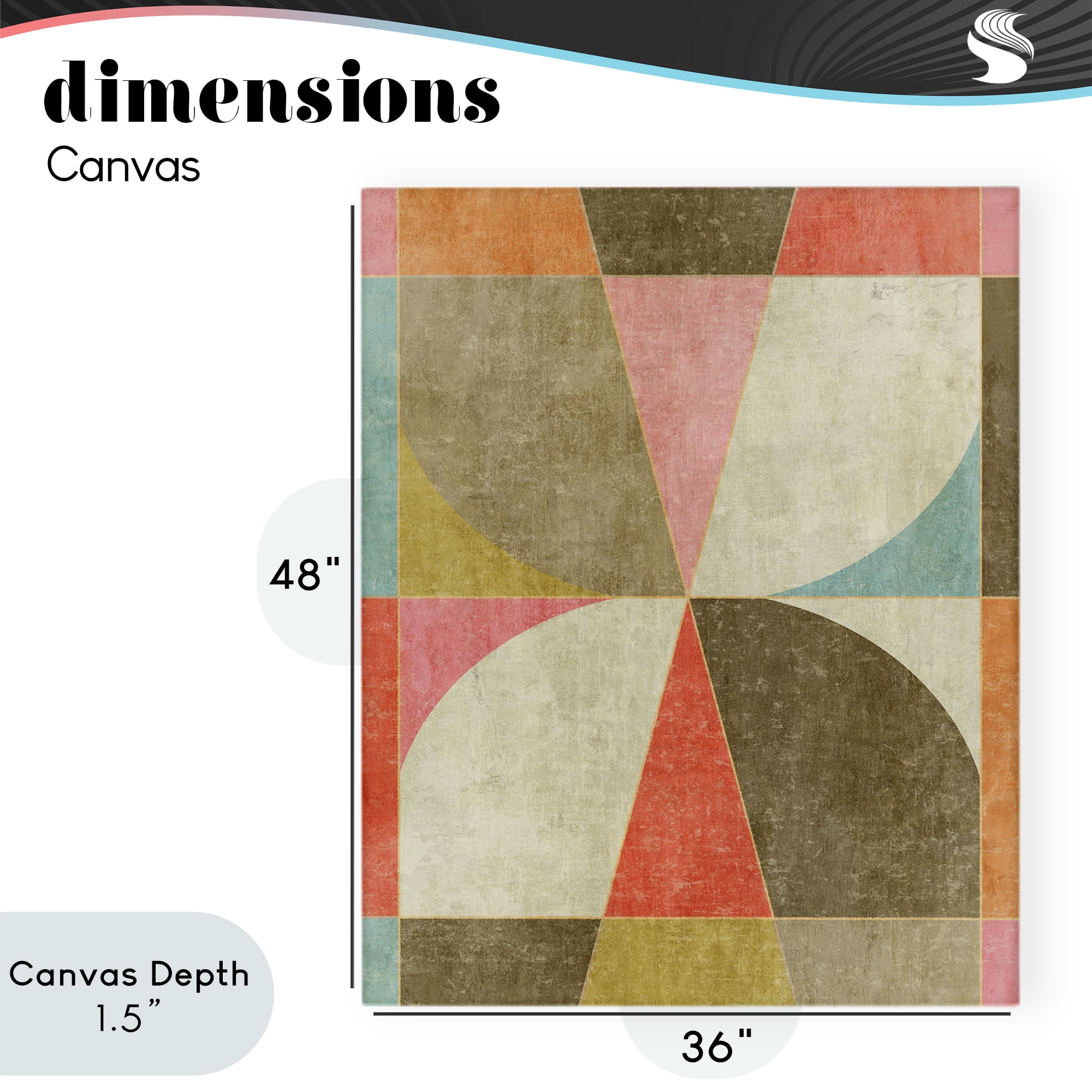 Stupell Industries Pinwheel Symmetric Shapes Canvas Wall Art, design by Suzanne Nicoll