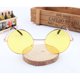 thumbnail image 5 of Gafas retro redondas coloreadas de protección UV400 de gafas de sol de gran tamaño coloreadas 2PCS para hombres mujeres (lente de marco amarillo de oro), 5 of 6