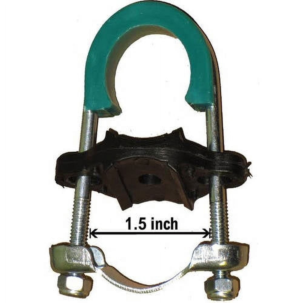 Pole fits for poles up to 1" diameter, and up to 1.5" diameter leg