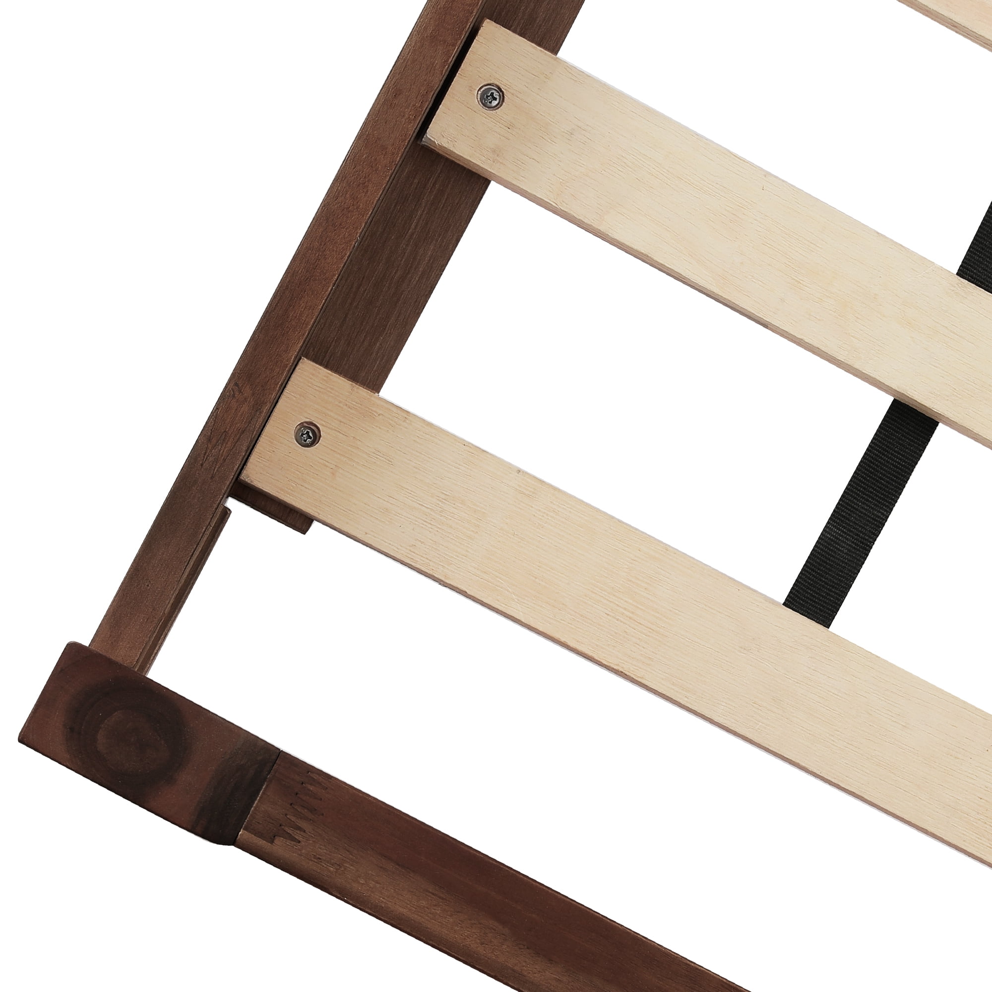 DYCANPO King Bed Frame with Headboard Acacia Wood Platform, Non-Slip&Without Noise, Walnut