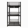 thumbnail image 7 of Twin Over Twin Over Twin Triple Bunk Bed Frame, Heavy Duty Detachable Bunk Beds for 3, Metal 3 Bunk Beds with 2 Ladder & Guardrail for Teens Adults (Black), 7 of 7