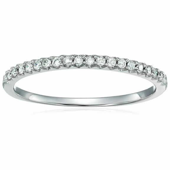 Vir Jewels 1/10 CTTW Mircopave Petite Diamond Wedding Band 10K White Gold Round Size 6 Female Adult