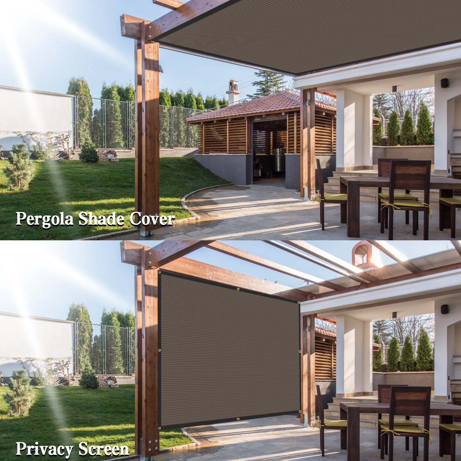 90% Sun Shade Cloth 10'X12' Shade Screens for Outdoor Patio, Pergola Shade Cover Canopy Tarp for Deck, Garden, Backyard, Carport