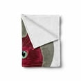 thumbnail image 2 of Cat Soft Flannel Fleece Throw Blanket, Colorful Modern Artwork Young Pet Portrait Asking Whats up Animal, Cozy Plush for Indoor and Outdoor Use, 50" x 70", Red Grey White, by Ambesonne, 2 of 6