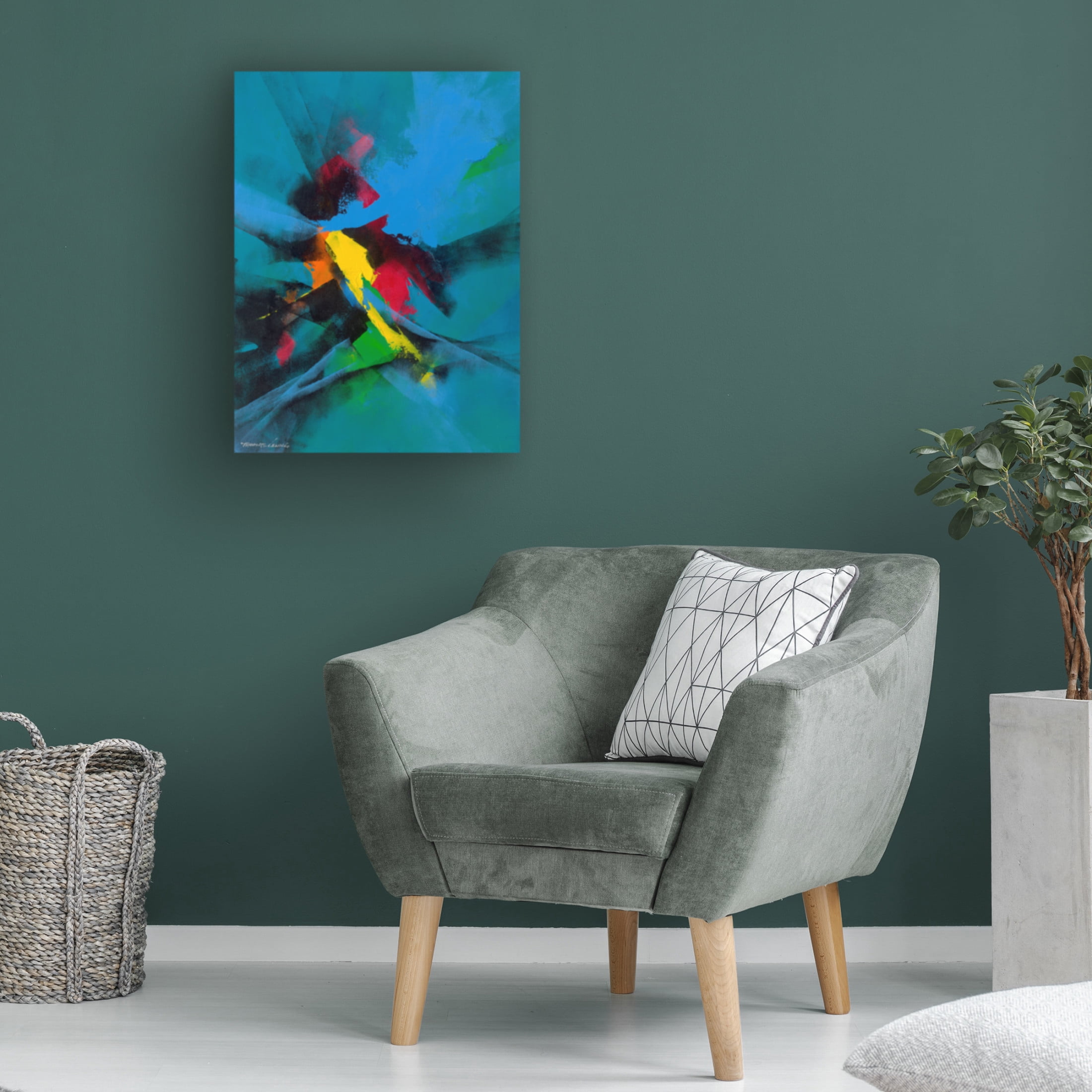 Canvas Wall Art - Thomas Leung 'Joyful I' Wall Art for Living Room, Bedroom, or Office Décor by Trademark Fine Art - 35 x 47 Inches