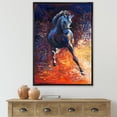 thumbnail image 2 of Designart 'Portrait Of A Galoping Blue Horse' Farmhouse Framed Canvas Wall Art Print, 2 of 5