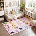thumbnail image 4 of Janvonne Animal Alphabet Kids Area Rug - Soft ABC Learning Carpet, Non-Slip Washable Play Mat for Nursery Playroom Bedroom,5'x7',Pink, 4 of 9