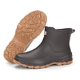 thumbnail image 2 of Ankle Waterproof Boots for Men Waterproof Slip-on Round Toe Rain Boots with Treaded PVC Sole Pull-On Shoes for Fishing and Outdoor Chores, 2 of 9