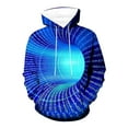 thumbnail image 3 of SonxaHe Big Boys Hoodie 3D Digital Printed Long Sleeve Loose Sports Outerwear Winter Fall Hooded Sweatshirts Blue,Sized 9-10, 3 of 3