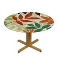 thumbnail image 3 of Deluxe Elastic Edged Flannel Backed Vinyl Fitted Table Cover - Botanical Pattern - Oblong/Oval - Fits Round Tables, 3 of 8