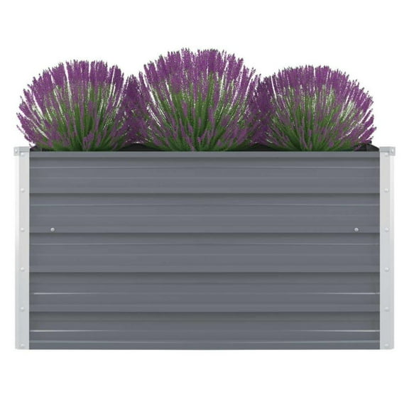 vidaXL Raised Garden Bed 39.4"x39.4"x17.7" Galvanized Steel Gray 7022