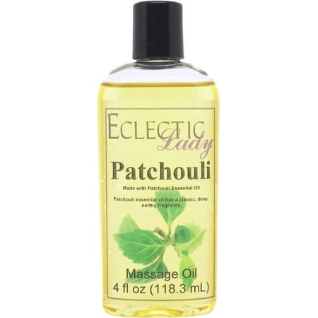 Patchouli Massage Oil by Eclectic Lady, 4 oz, Sweet Almond Oil and Jojoba Oil