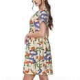 thumbnail image 2 of Daiia Robes pour Femmes à Imprimé Serpent 2025 Robes Tendance à Manches Courtes Robes Décontractées Amples et Fluides Maxi Robes de Soleil, 2 of 6