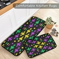 thumbnail image 5 of Fleur De Lis Flowers Kitchen Mats Mardi Gras Kitchen Rugs Runner Laundry Rug Non Slip Floor Door Mats Soft Doormats Carpet Home Decor Set of 2, 5 of 6