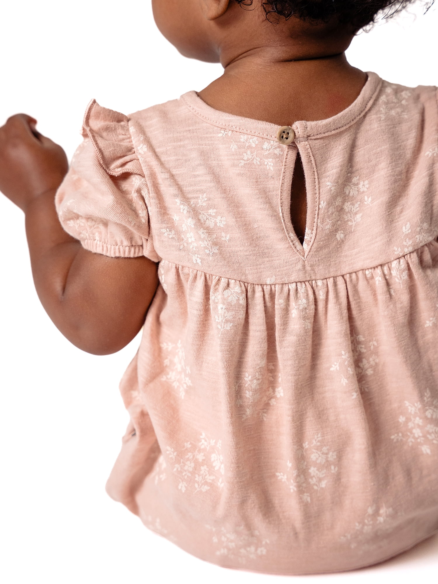 Modern Moments by Gerber Baby Girl Bubble Romper with Ric-Rac and Tights Outfit Set, 2-Piece, 0/3 Months - 24 Months