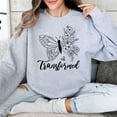 thumbnail image 4 of Women's Inspirational Butterfly Sweatshirt, Transformed Script Graphic, Floral Nature Print Pullover, Casual Comfy Top, 4 of 10