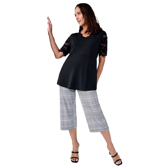 Jessica London Women's Plus Size Knit Palazzo Pant Wide Leg Stretch Dress Pants