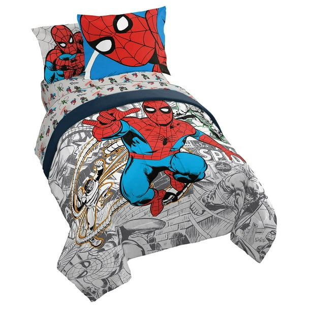 Juego de cama Marvel Spiderman Spidey VS, tamaño completo, 7 piezas