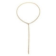 thumbnail image 6 of NICKSUN 14K Gold Plated Lariat Necklace Dainty Long Gold Necklaces for Women Drop Y Necklace Lip Chain Bar Bead Necklace Cute Jewelry, 6 of 8