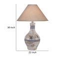 thumbnail image 5 of Niek 30 Inch Hydrocal Table Lamp Empire Shade Urn Base Oak White Finish- Saltoro Sherpi, 5 of 5