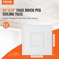 thumbnail image 2 of VEVOR Ceiling Tiles 12-Pack 24 x 24 in PVC Easy Installation White Geometric, 2 of 9