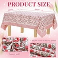 thumbnail image 2 of 60'''' x 84'''' Cotton Tablecloth Handmade Cotton Floral Tablecloth Washable Print Rectangle Table Cover with Dust Proof Wrinkle Resistant for Kitchen Dining Party Buffet(Red,Red Garnet), 2 of 7