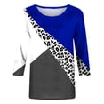thumbnail image 2 of Fanxing Women Colorblock Tops Summer 3/4 Sleeve Shirt Casual Round Neck T-Shirt Loose Casual Blouse Shirt for Juniors S,M,L,XL,XXL, 2 of 6