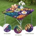 thumbnail image 4 of Colorful Leaf Pattern Square Fitted Tablecloth with Elastic Edge,Square Table Cover,Washable Elastic Table Cover for Home Kitchen Party Decor 36"x36", 4 of 6