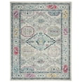 thumbnail image 2 of SAFAVIEH Madison Normand Geometric Floral Area Rug, Light Grey/Fuchsia, 5'3" x 7'6", 2 of 7